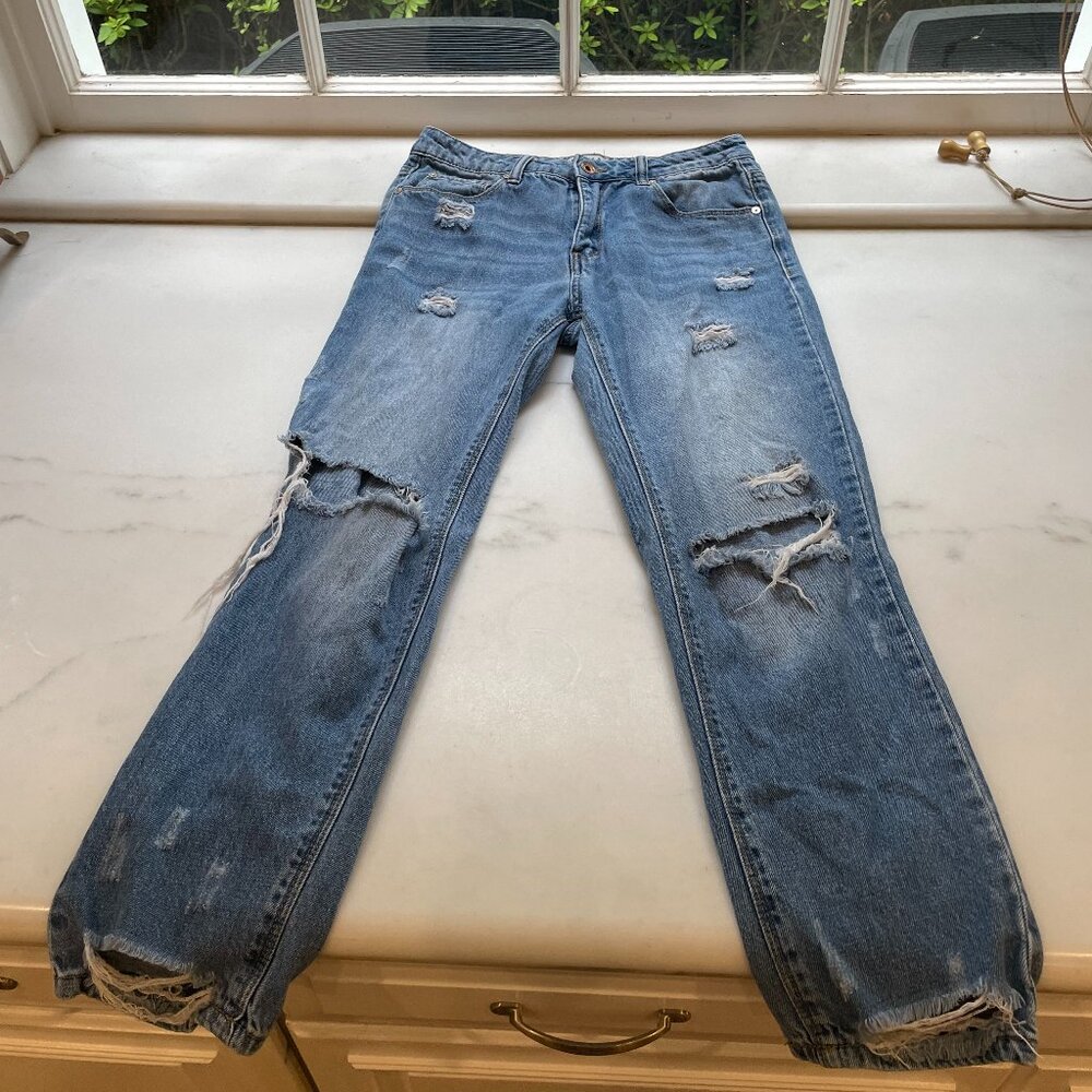 Special A Ripped Straight Leg Vintage Distressed Jeans